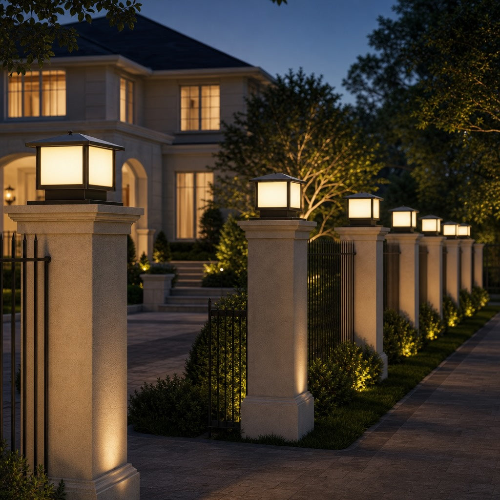 Modern Solar Garden Lights Waterproof Adjustable LED Aluminum Pillar Light with IP54 Rating | ribuella