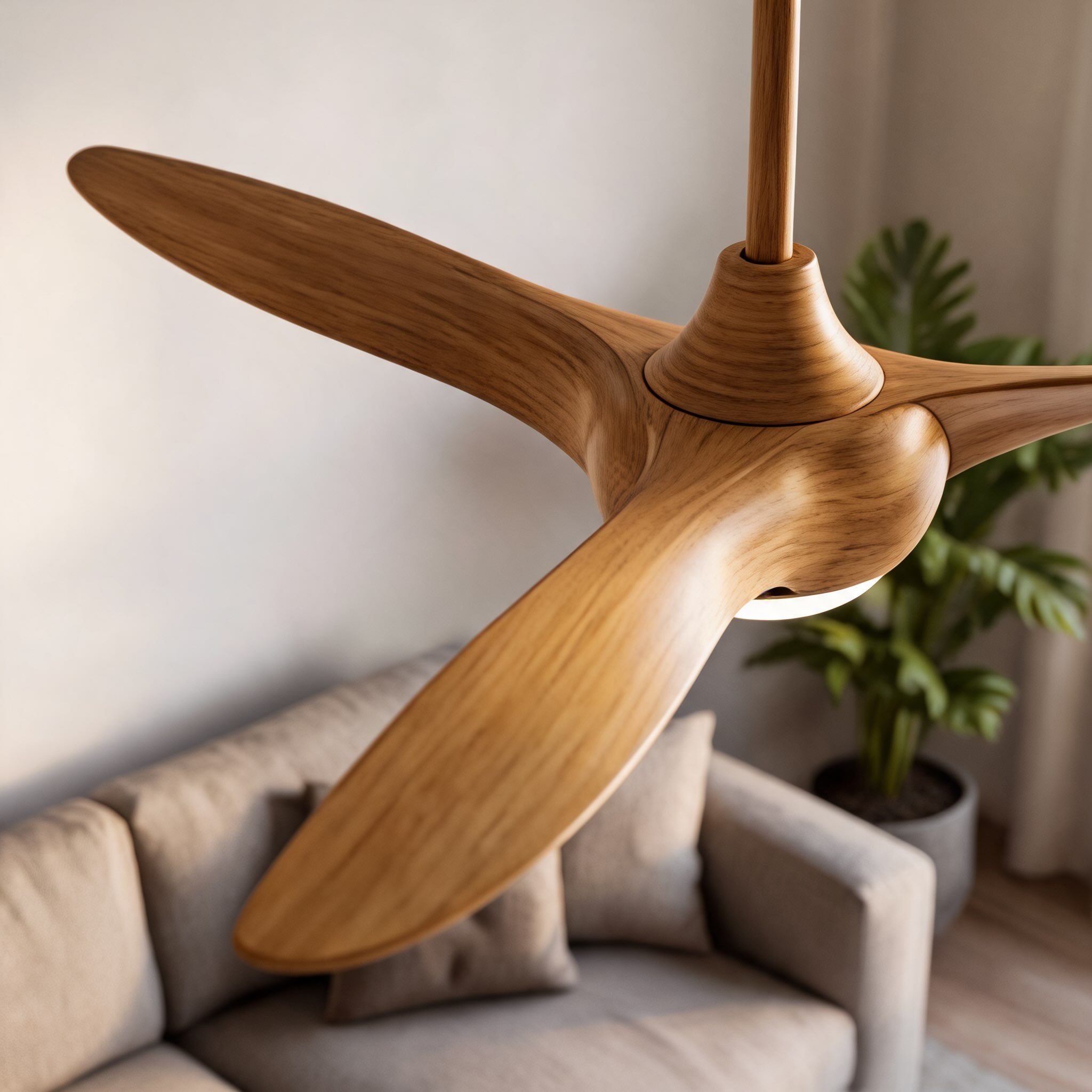 Contemporary 52 Inch Ceiling Fan with Lights Flush Mount Metal and Glass LED Dimmable DC Motor | ribuella