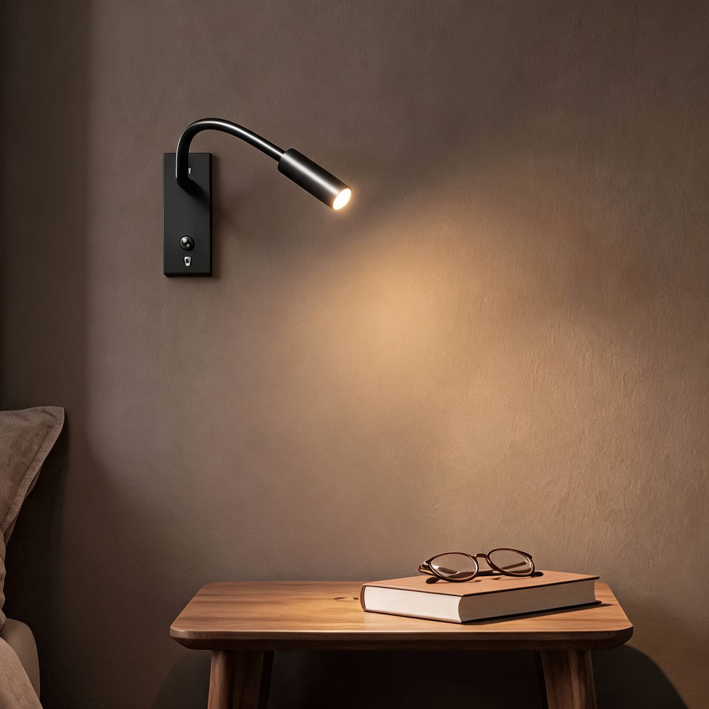 Industrial Wall Light Adjustable Gooseneck Aluminum Integrated LED Task Lamp 3000K Warm White | ribuella