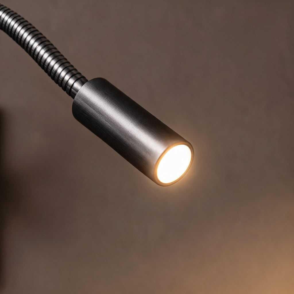 Industrial Wall Light Adjustable Gooseneck Aluminum Integrated LED Task Lamp 3000K Warm White | ribuella