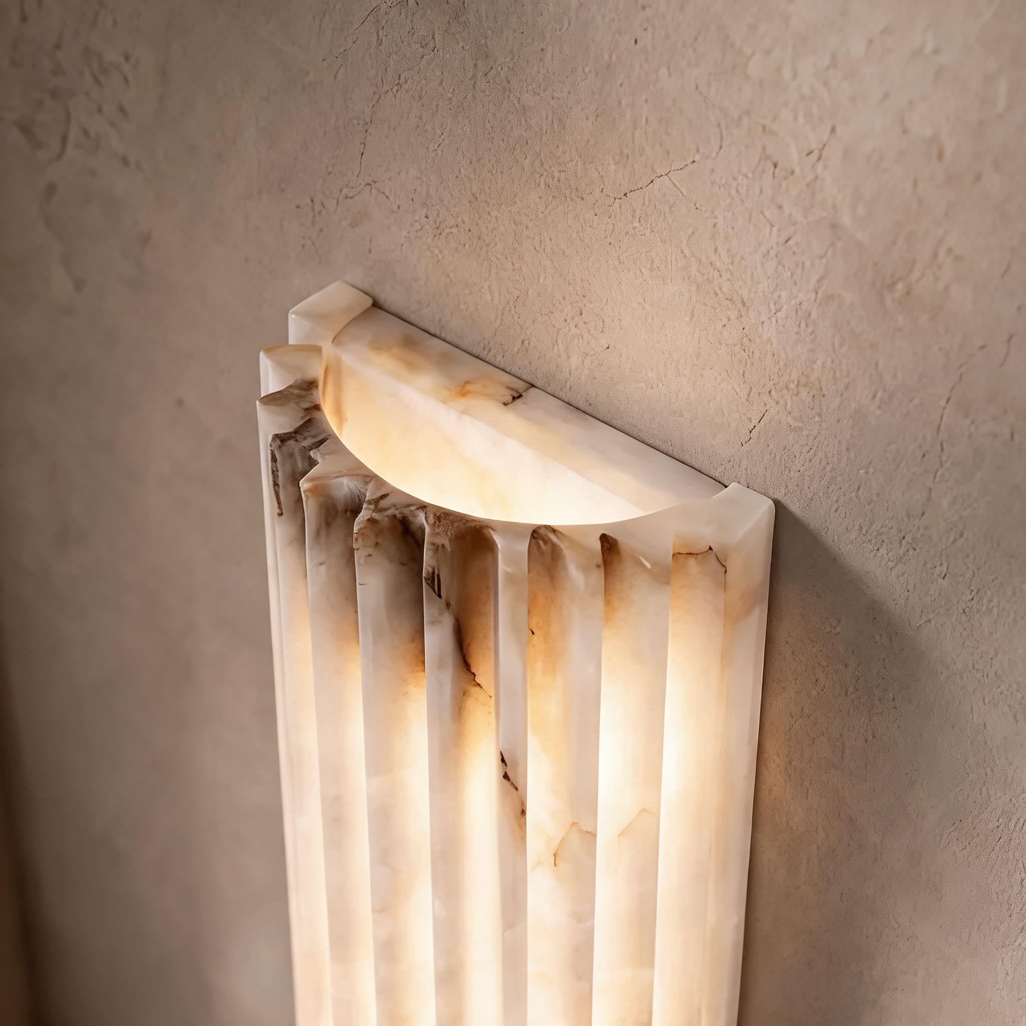 Applique da parete moderna in alabastro, lampada da parete LED per interni con cablaggio fisso | ribuella