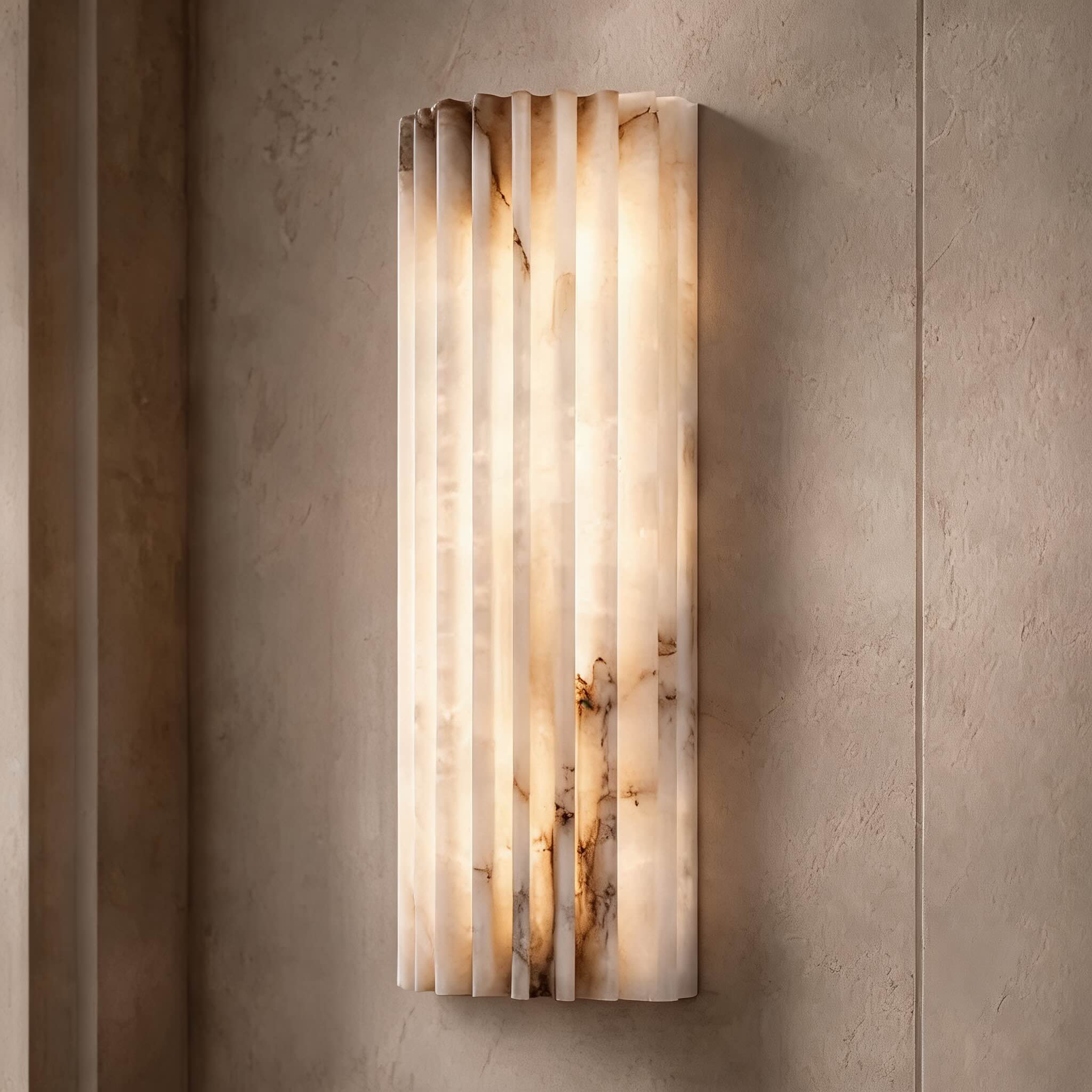 Applique da parete moderna in alabastro, lampada da parete LED per interni con cablaggio fisso | ribuella