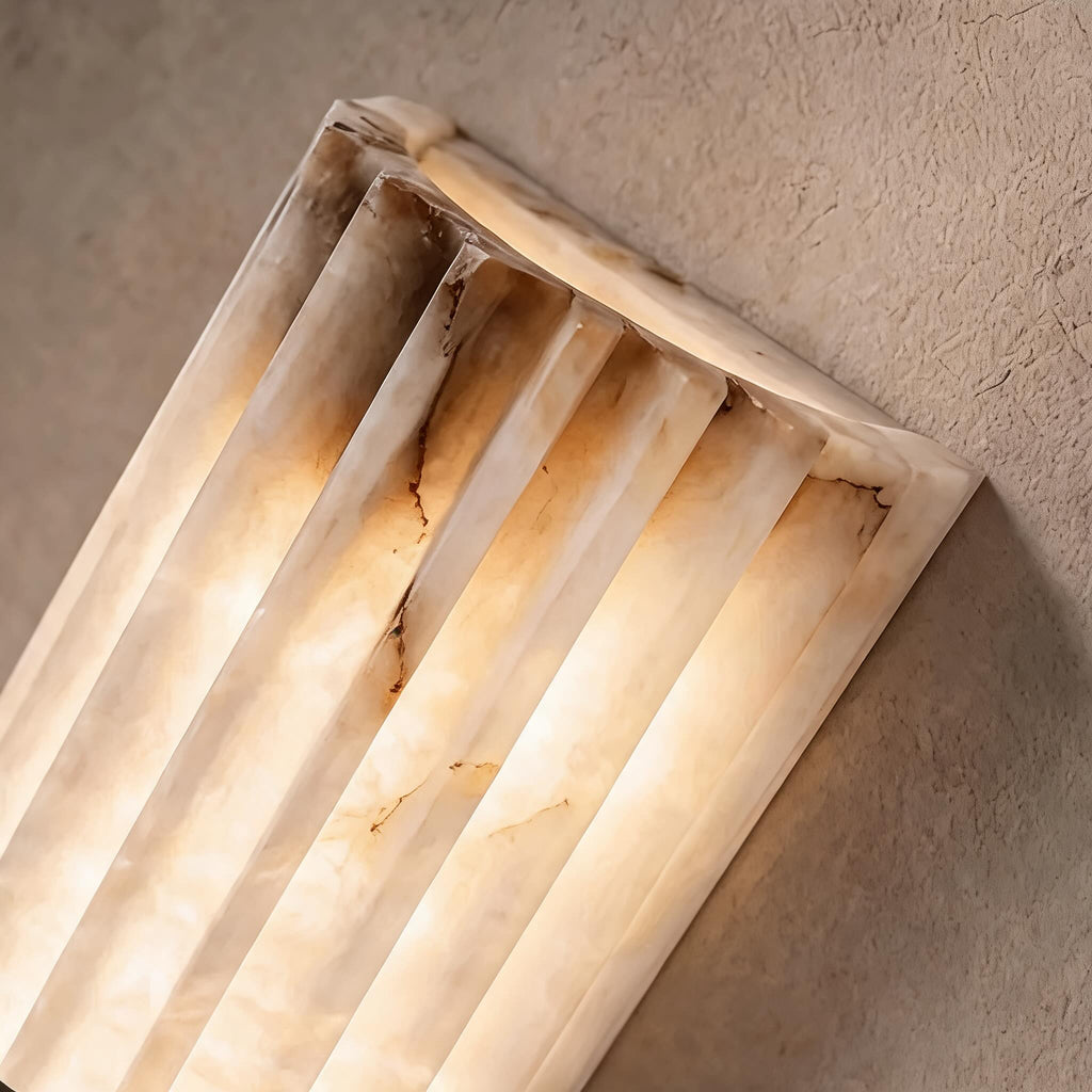 Applique da parete moderna in alabastro, lampada da parete LED per interni con cablaggio fisso | ribuella