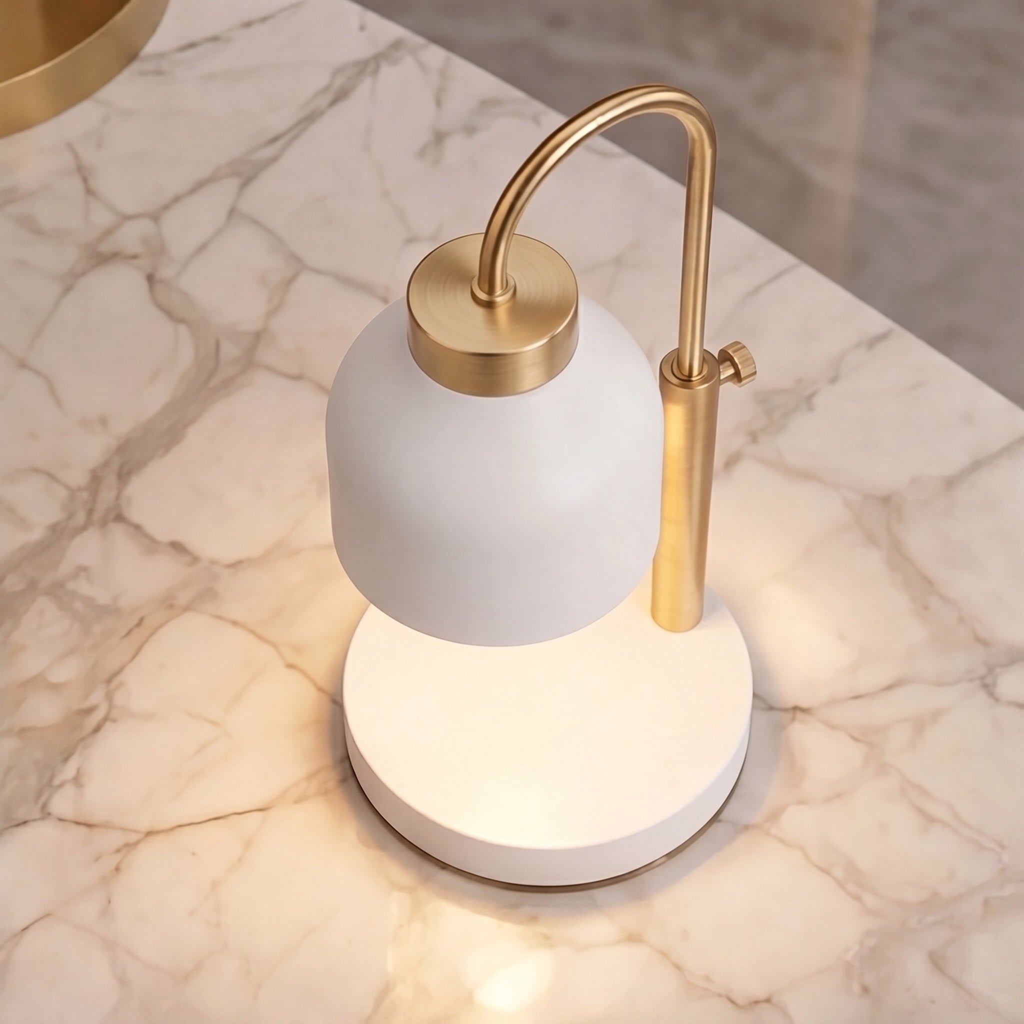 Moderne verstellbare Kerzenwärmerlampe mit Metallkonstruktion und Dimmfunktion für große Gläser | ribuella