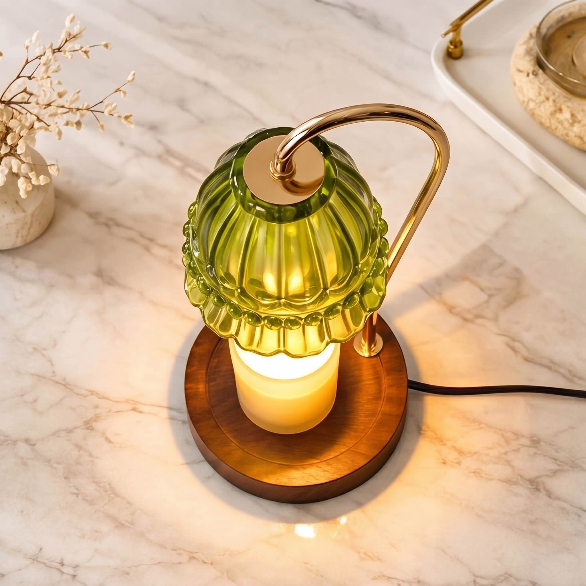 Moderne Wandlampe zum Wachsschmelzen mit Halogenlicht, einstellbarem Dimmer und Netzbetrieb, 90-260V | ribuella
