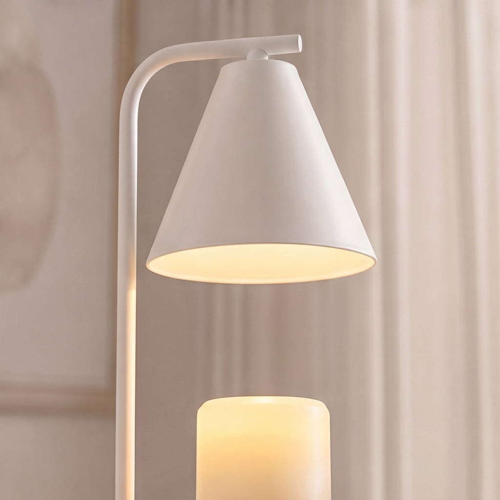 Modern Candle Warmer Lamp Table Light with Adjustable Height and Elegant Glass Design for Cozy Ambient Glow | ribuella