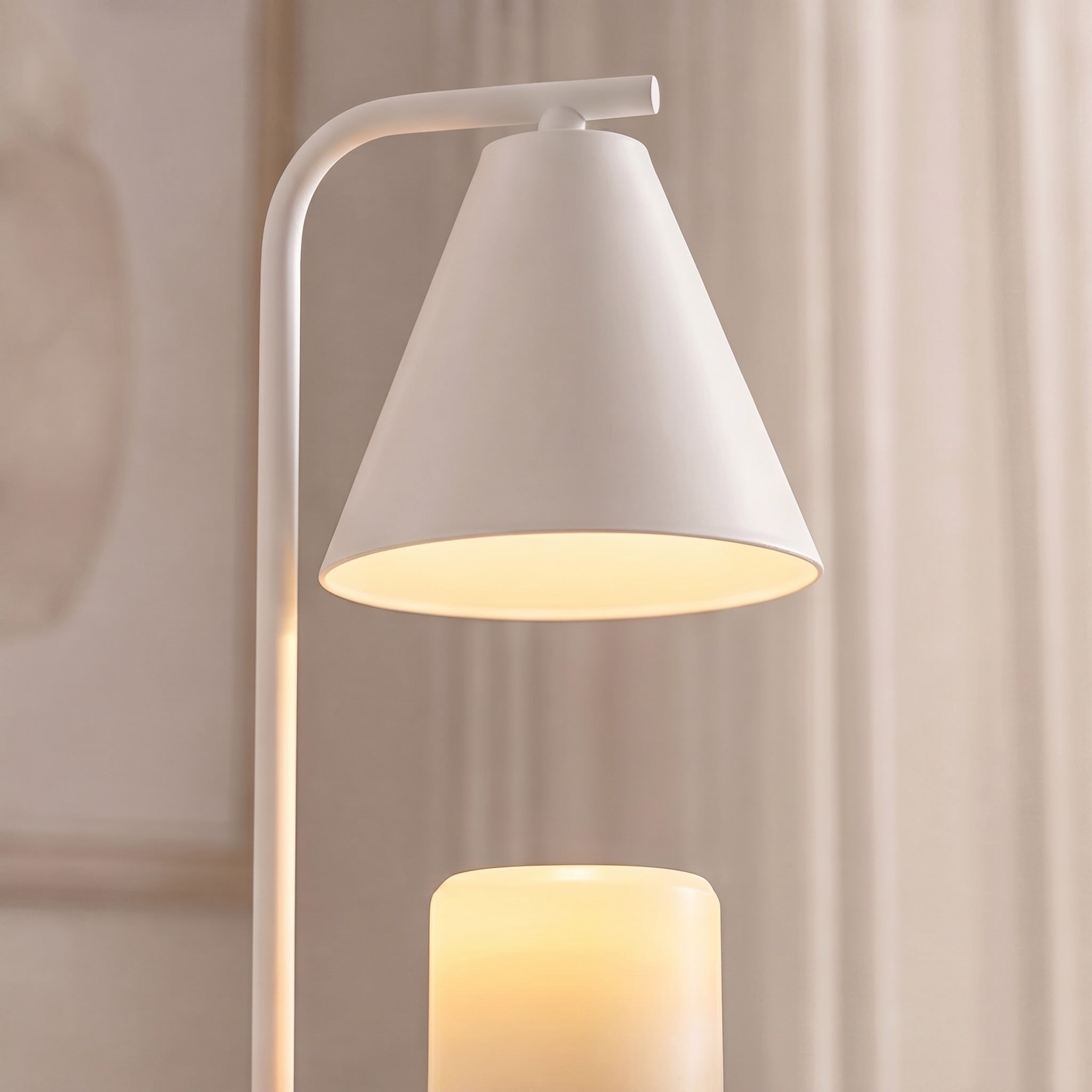 Modern Candle Warmer Lamp Table Light with Adjustable Height and Elegant Glass Design for Cozy Ambient Glow | ribuella