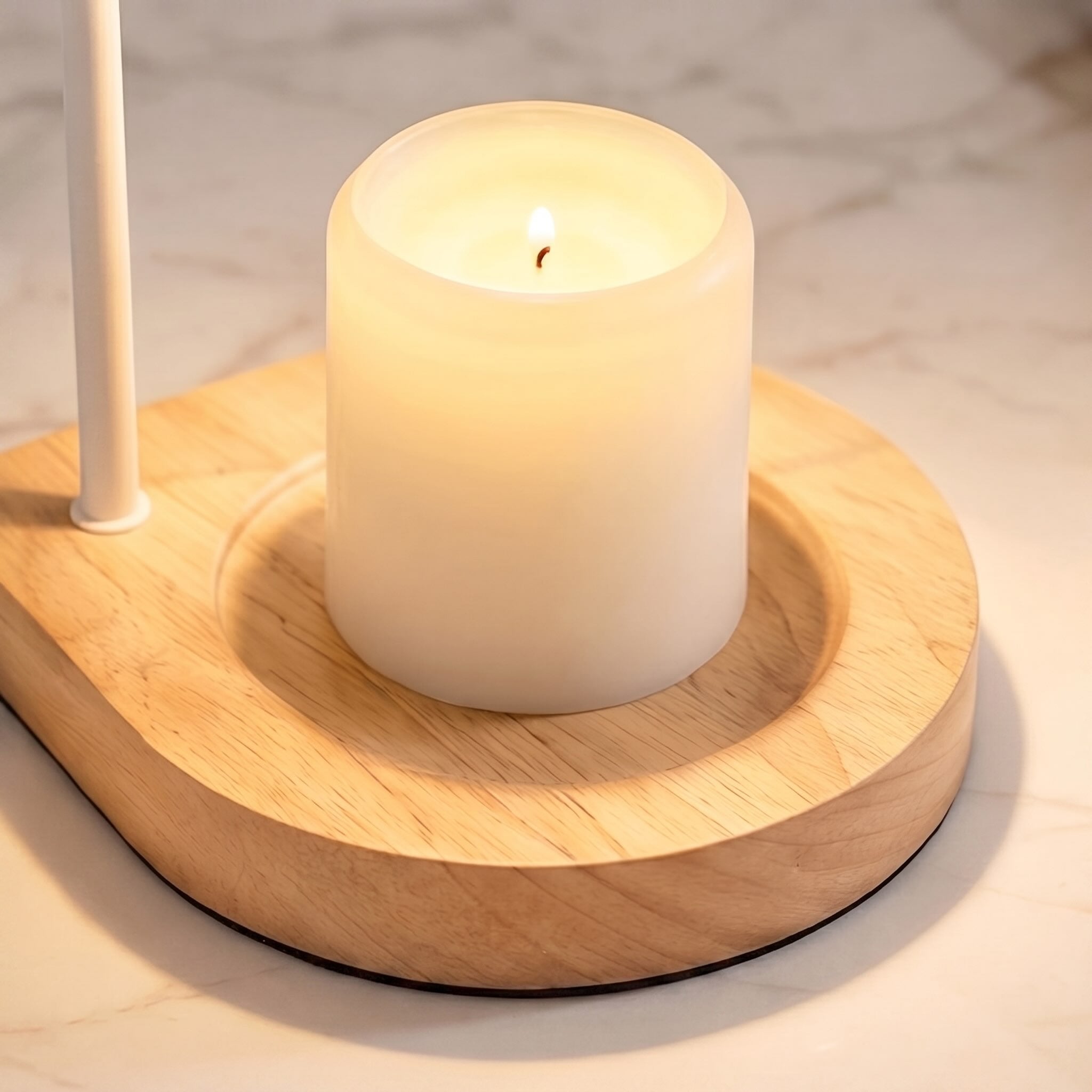 Modern Candle Warmer Lamp Table Light with Adjustable Height and Elegant Glass Design for Cozy Ambient Glow | ribuella