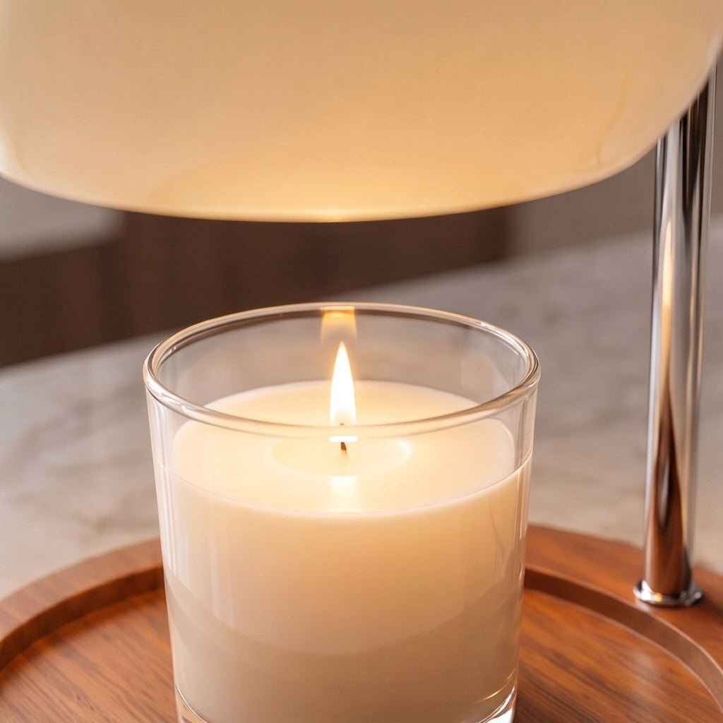 Modern Table Lamp Adjustable Metal Glass with Ambient Lighting for Cozy Home Decor | ribuella