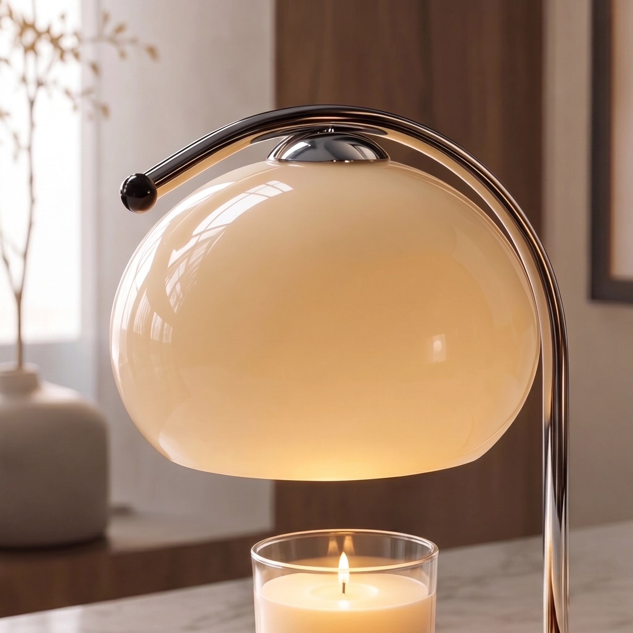 Modern Table Lamp Adjustable Metal Glass with Ambient Lighting for Cozy Home Decor | ribuella
