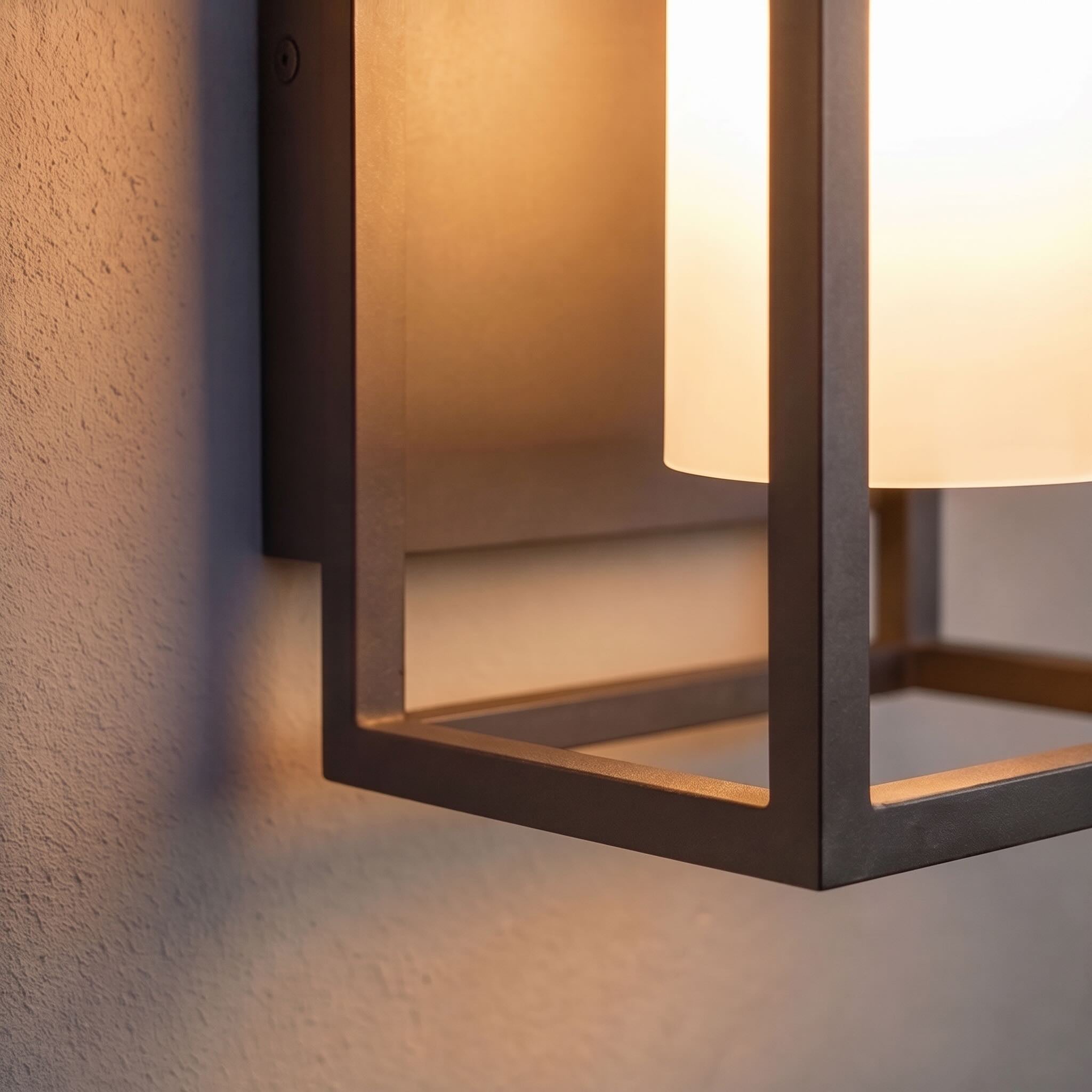 Moderne rustikale Außenwandleuchte, wasserdichte rechteckige LED-Laterne aus druckgegossenem Aluminium, 3000 K | ribuella