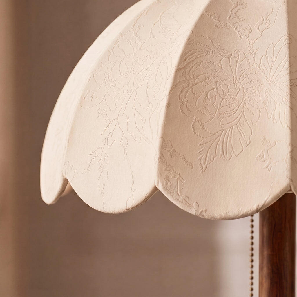 Moderne Tischlampe mit Stoffschirm und Holzbasis, E14-kompatibel, für Schlafzimmer oder Büro | ribuella