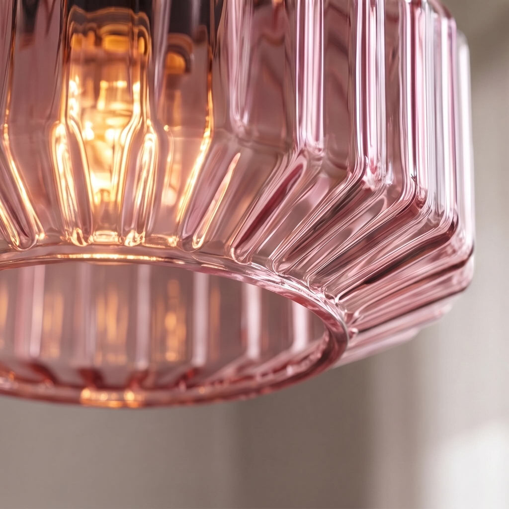 Modern Nordic Pendant Light Adjustable Hanging Glass Shade Iron Construction E27 Compatible | ribuella