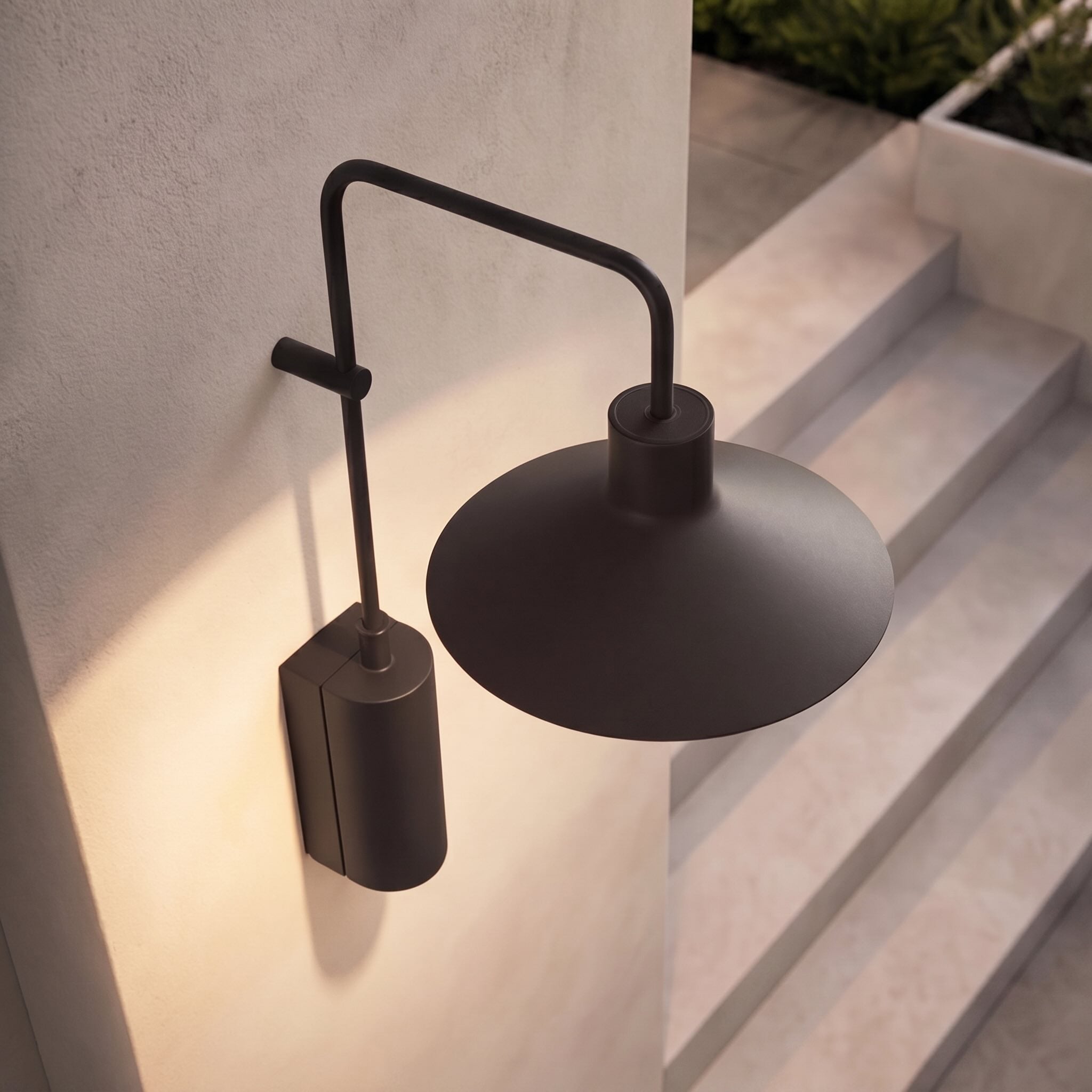 Modern Outdoor Wall Light Waterproof Metal Adjustable LED Wide Cone Design | ribuella