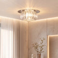 Modern Geometric Flush Mount Ceiling Light Metal Crystal LED Fixture for Ambient Illumination | ribuella
