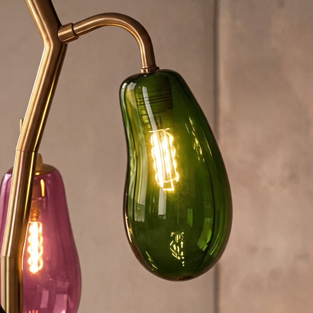 French Style Table Lamp with Colorful Glass Shades and LED Bulbs for Warm Illumination | ribuella