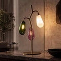 French Style Table Lamp with Colorful Glass Shades and LED Bulbs for Warm Illumination | ribuella