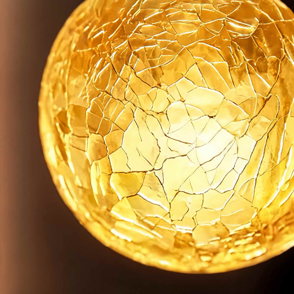 French Style Three-Head Table Lamp with Colored Glass Shades and Walnut Metal Base LED 7W | ribuella