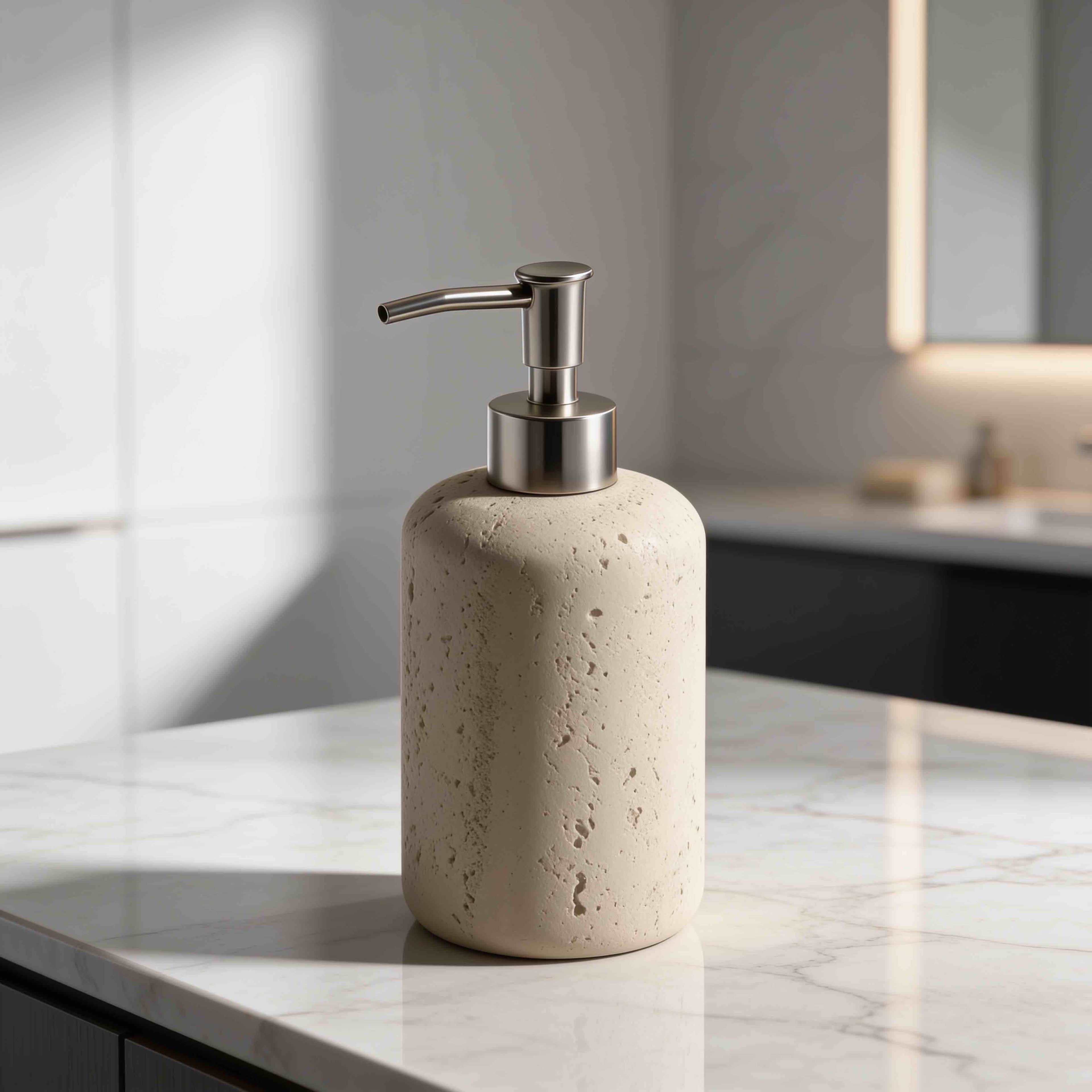 Minimalist Decorative Tray Sandstone Accent for Bathroom Vanity and Home Decor | ribuella