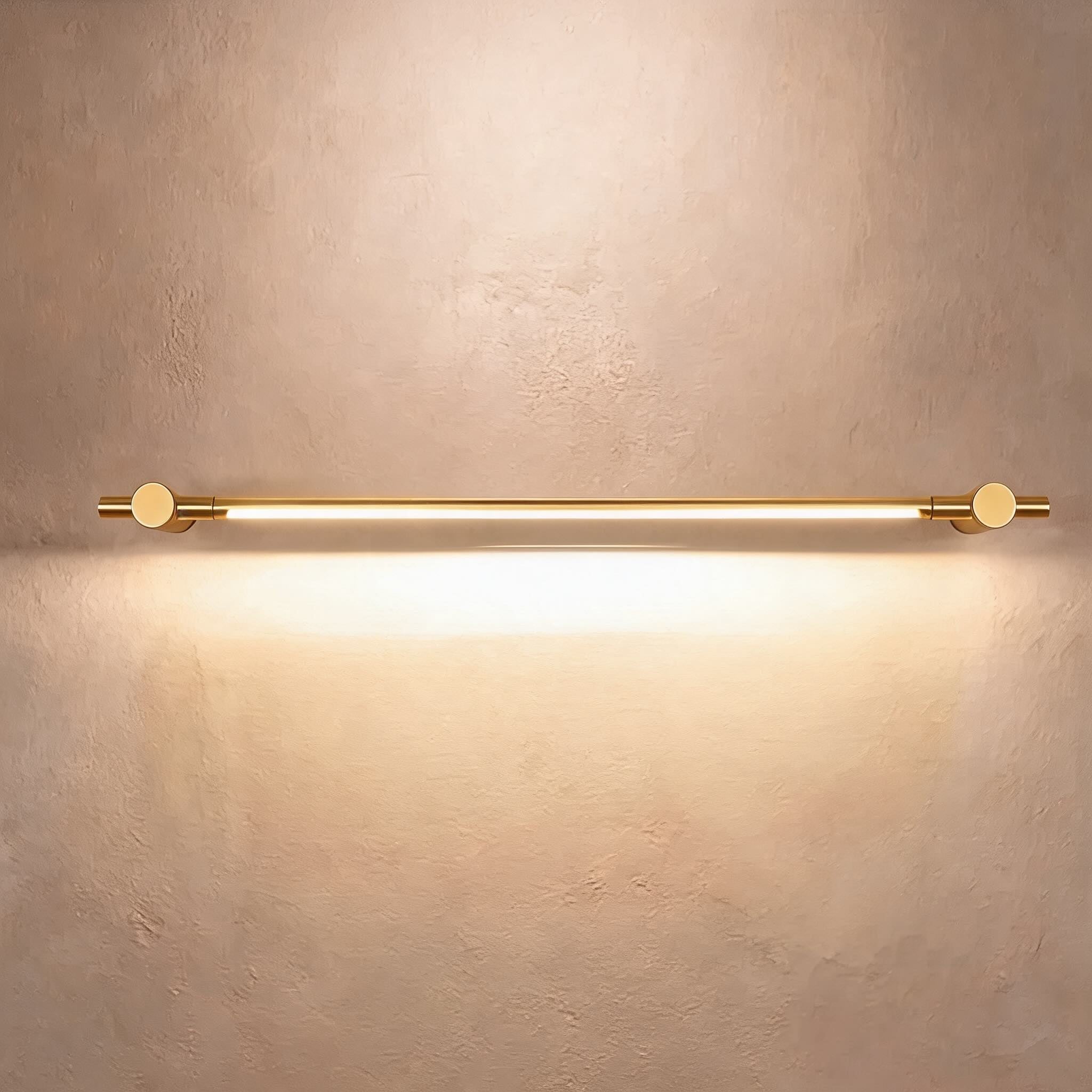 Modern Brass Bathroom Vanity Light Wall Mounted LED Fixture with Acrylic Shade 35.4 Inches | ribuella