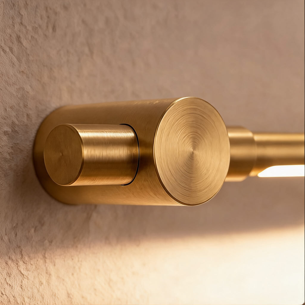 Modern Brass Bathroom Vanity Light Wall Mounted LED Fixture with Acrylic Shade 35.4 Inches | ribuella