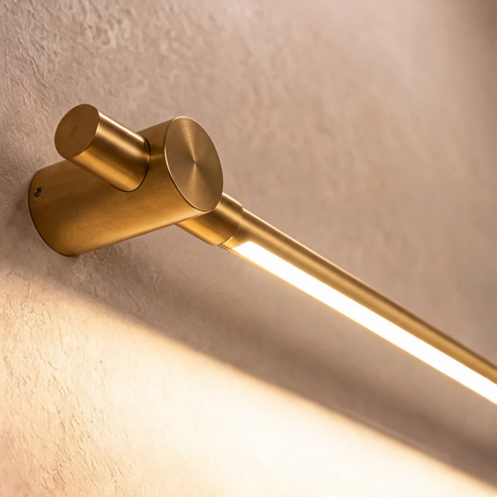 Modern Brass Bathroom Vanity Light Wall Mounted LED Fixture with Acrylic Shade 35.4 Inches | ribuella