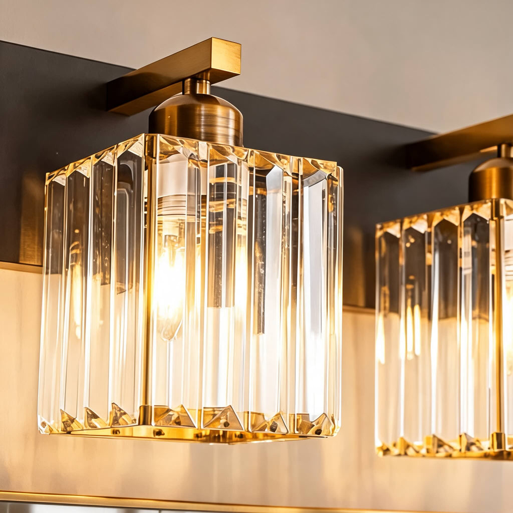 Modern Wall Sconce Lighting Hardwired Metal Crystal Shade 4-Light Design for Elegant Home Decor | ribuella