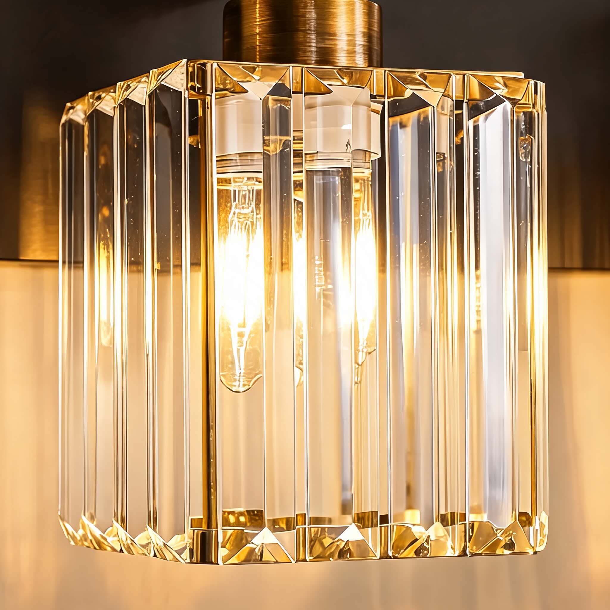 Modern Wall Sconce Lighting Hardwired Metal Crystal Shade 4-Light Design for Elegant Home Decor | ribuella