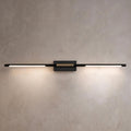 Barre lumineuse moderne pour meuble de salle de bains, fixation murale, structure noire en acrylique avec LED pour un éclairage doux | ribuella