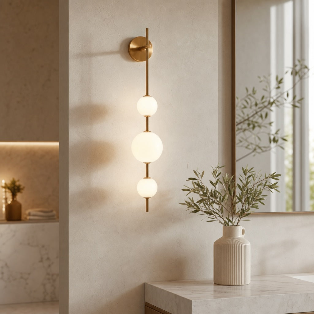 Nowoczesny kinkiet ścienny ze szklanym kloszem, regulowana lampa LED do montażu na ścianie | ribuella