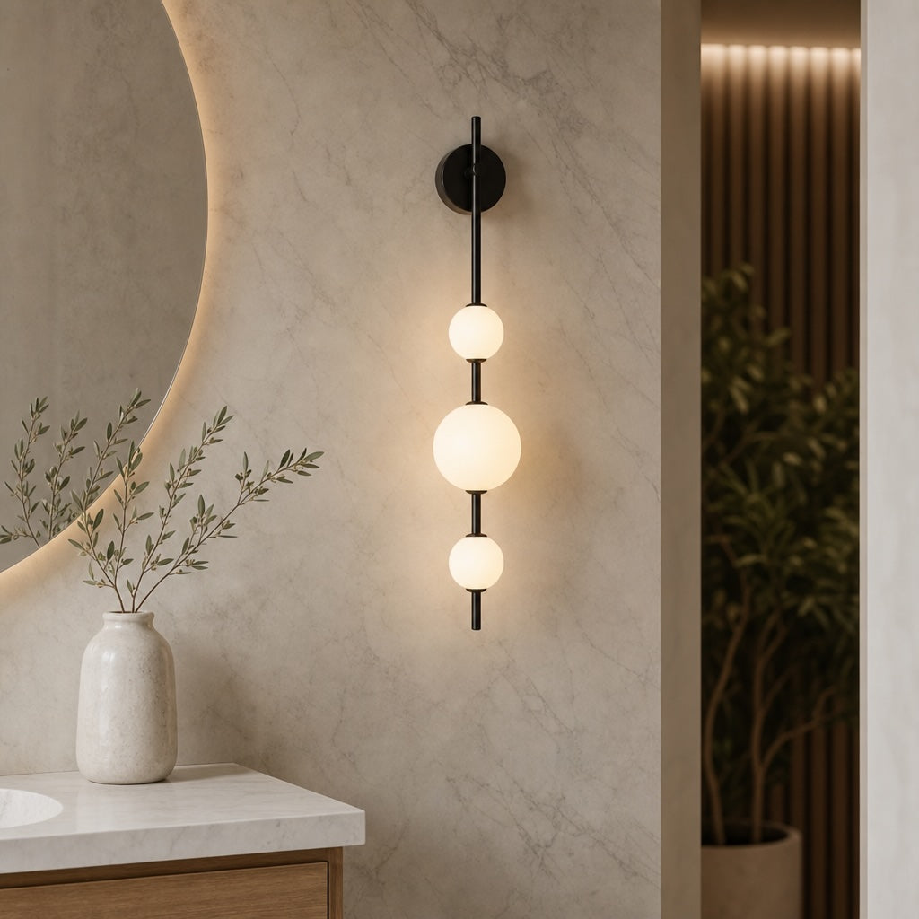 Nowoczesny kinkiet ścienny ze szklanym kloszem, regulowana lampa LED do montażu na ścianie | ribuella