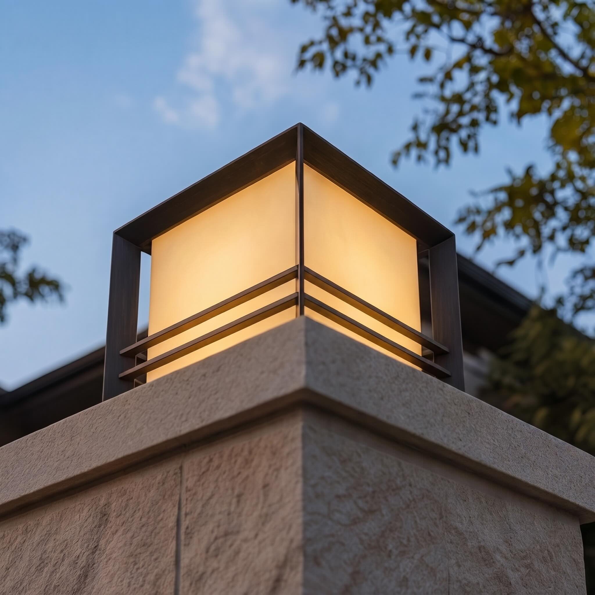 Modern Solar Garden Lights Outdoor Stainless Steel Pillar Light with Tri-Color LED and IP65 Waterproof Rating | ribuella