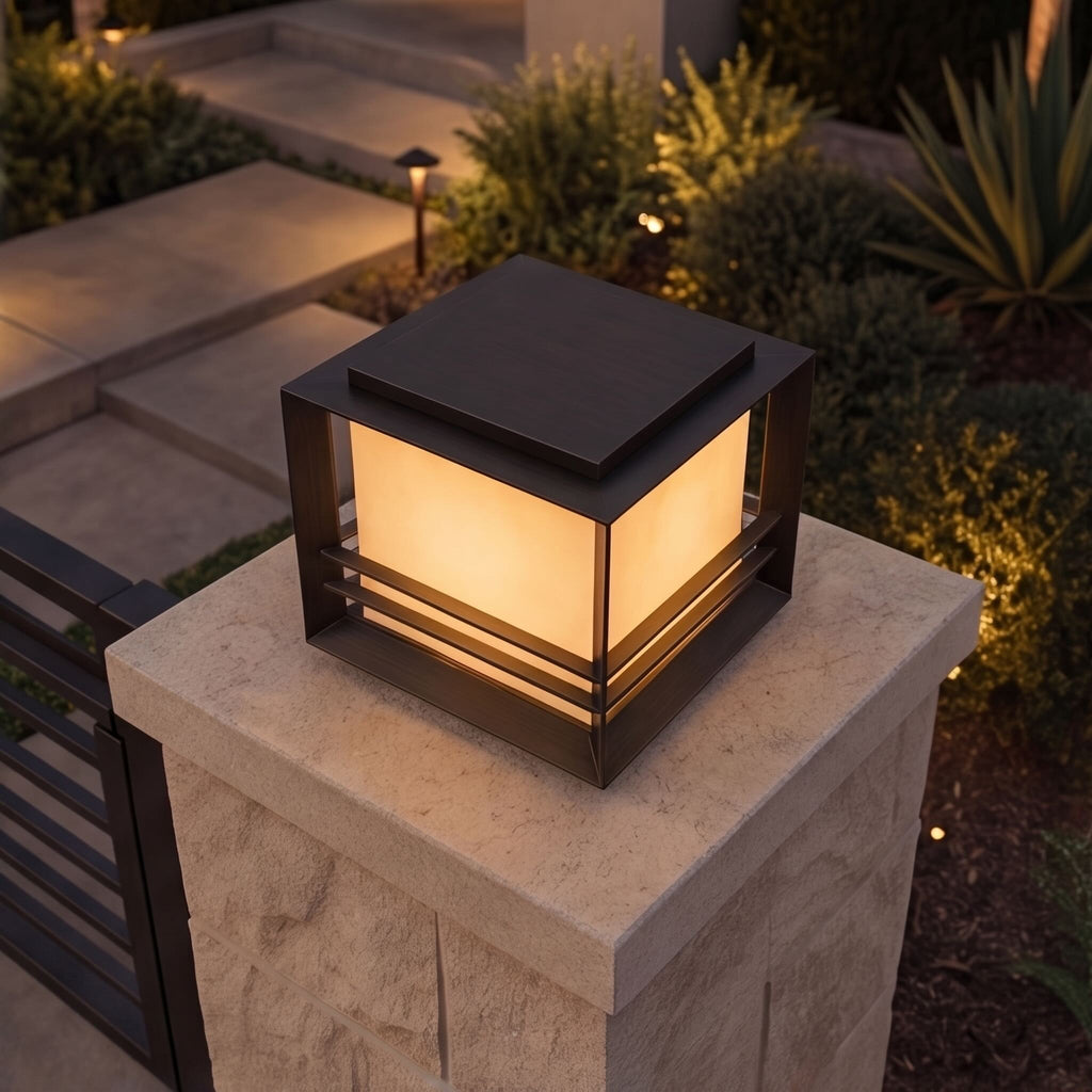 Modern Solar Garden Lights Outdoor Stainless Steel Pillar Light with Tri-Color LED and IP65 Waterproof Rating | ribuella