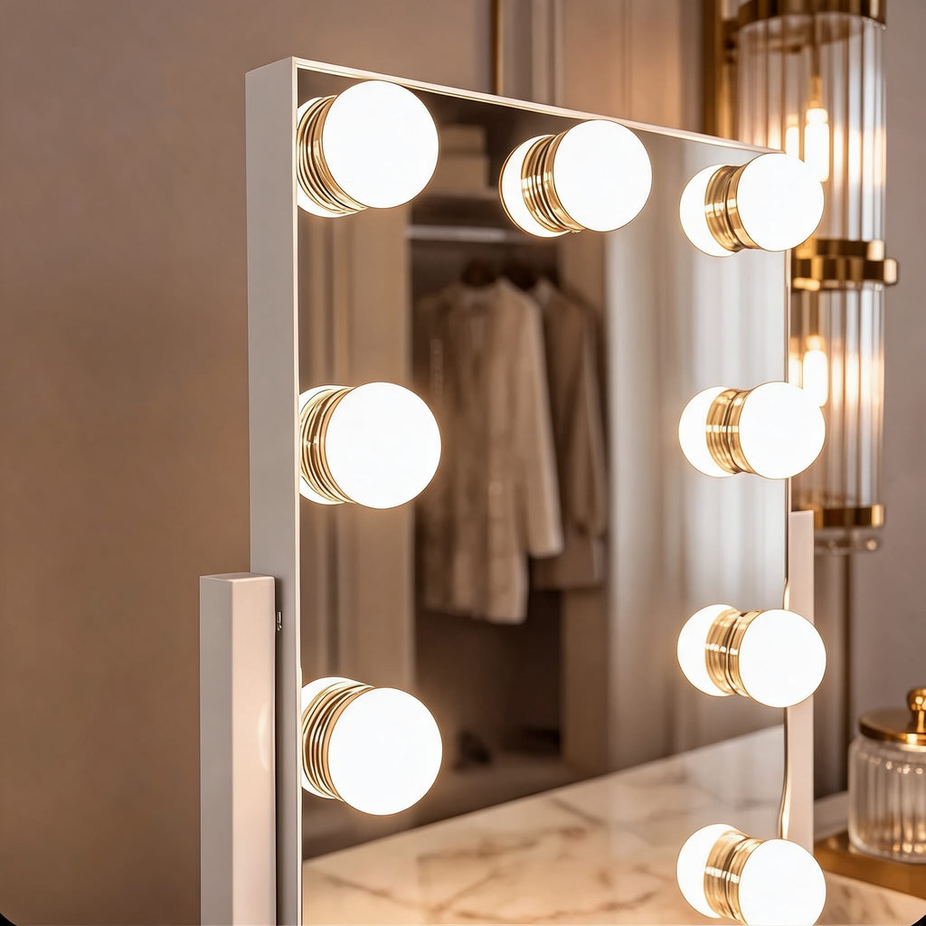 Hollywood Vanity Mirror with Lights Dimmable LED Bulbs 360° Rotating Touch Sensor | ribuella