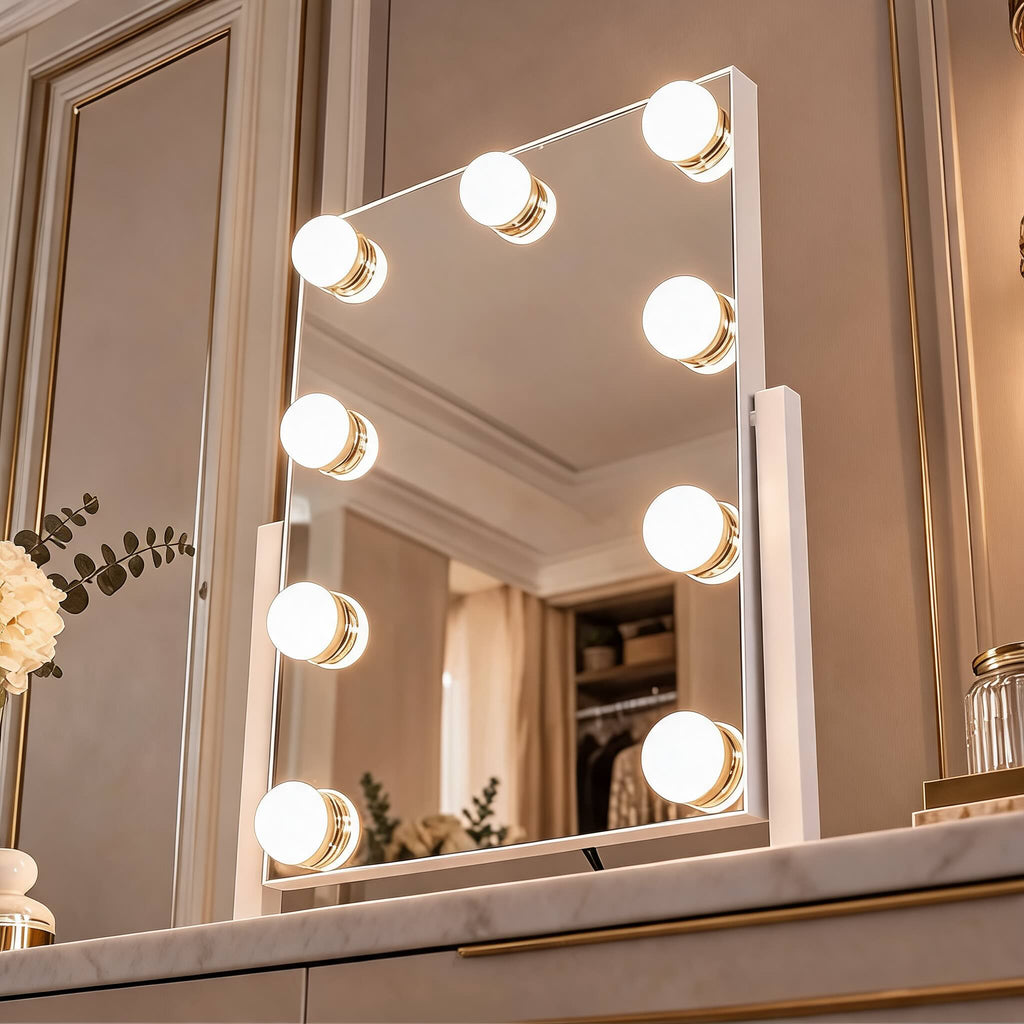 Hollywood Vanity Mirror with Lights Dimmable LED Bulbs 360° Rotating Touch Sensor | ribuella
