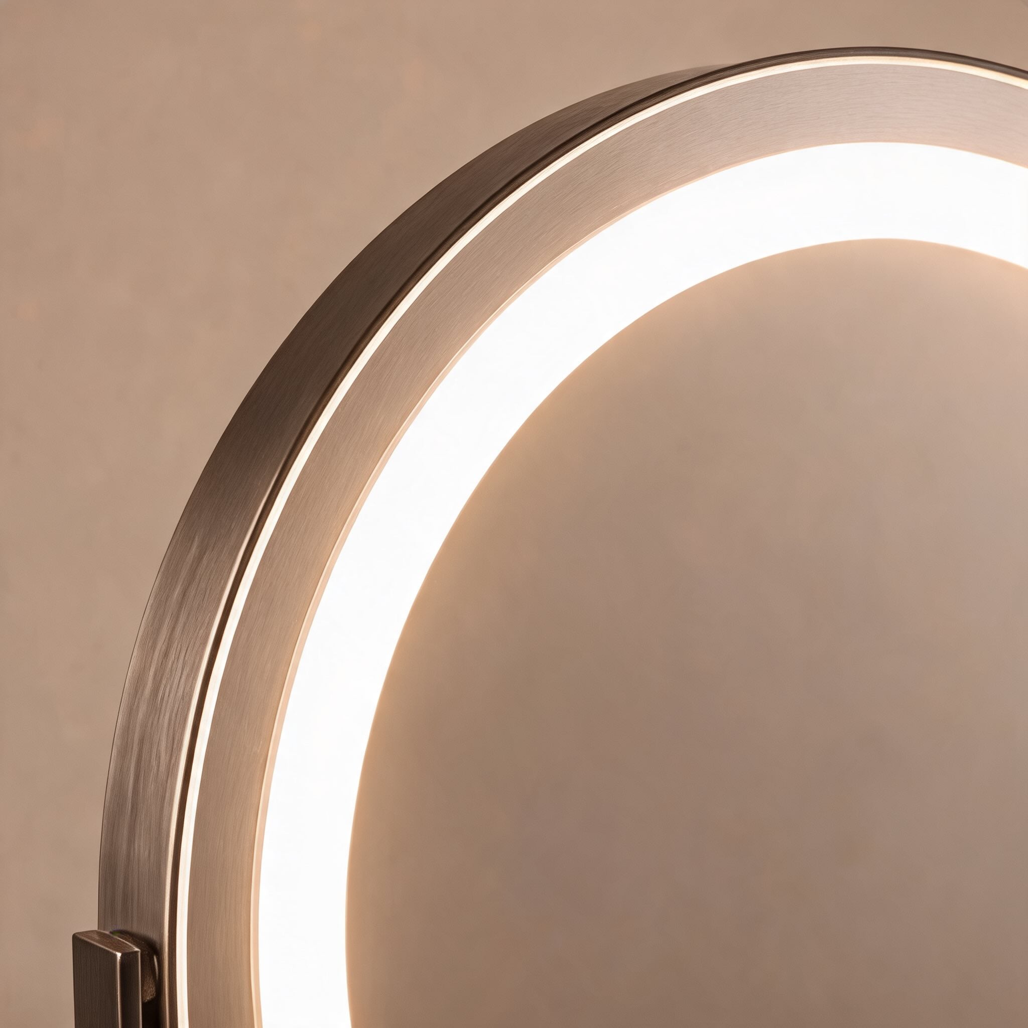 Dimmable Round Makeup Mirror with 15x Magnification and LED Lights for Vanity Desktop Use | ribuella