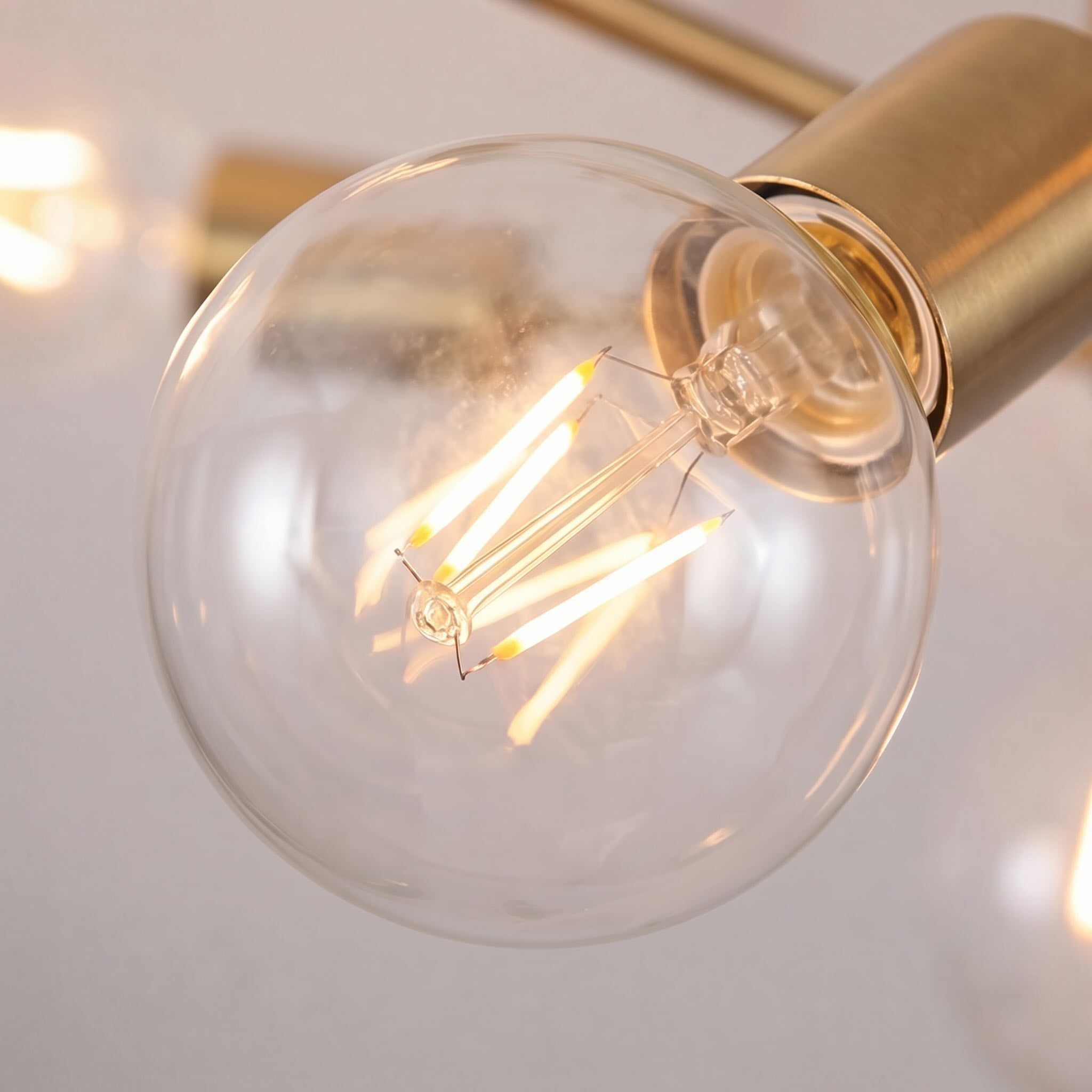 Moderní geometrické stropní svítidlo s kovovou základnou, LED a 6 žárovkami, průměr 28 Inch | ribuella