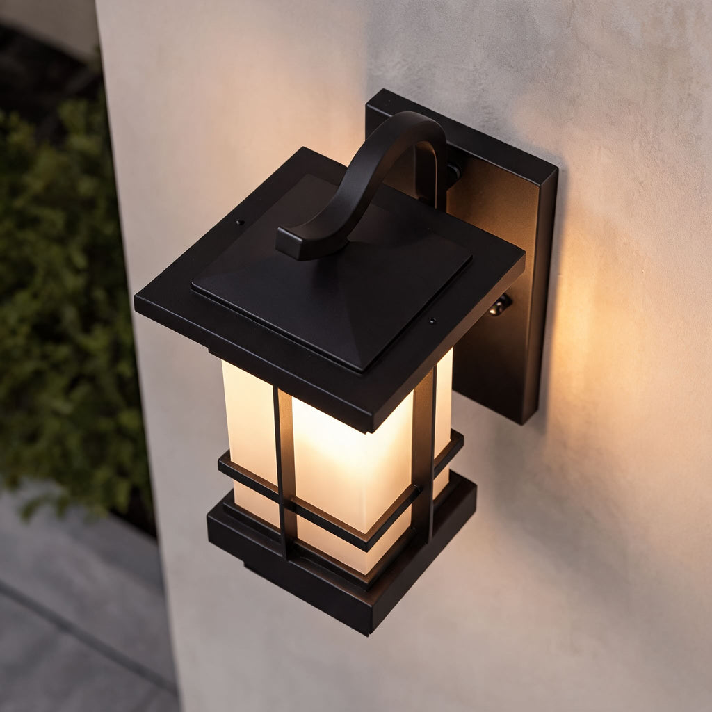 Modern Outdoor Wall Lantern Adjustable Wall Mounted Aluminum Frosted Glass LED IP65 Waterproof | ribuella