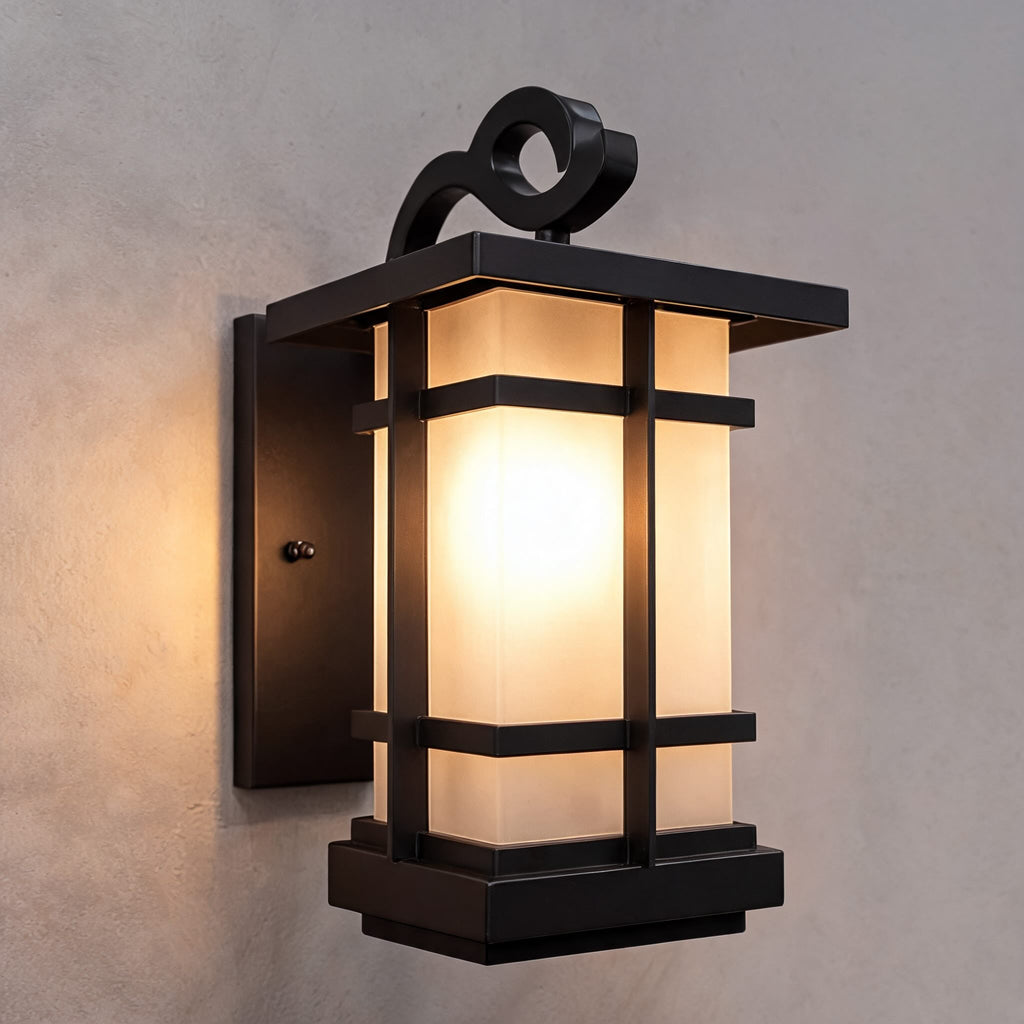 Modern Outdoor Wall Lantern Adjustable Wall Mounted Aluminum Frosted Glass LED IP65 Waterproof | ribuella