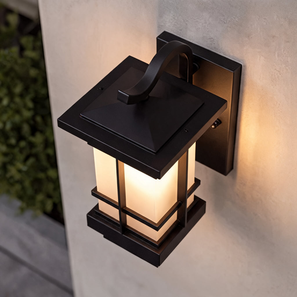 Modern Outdoor Wall Lantern Adjustable Wall Mounted Aluminum Frosted Glass LED IP65 Waterproof | ribuella
