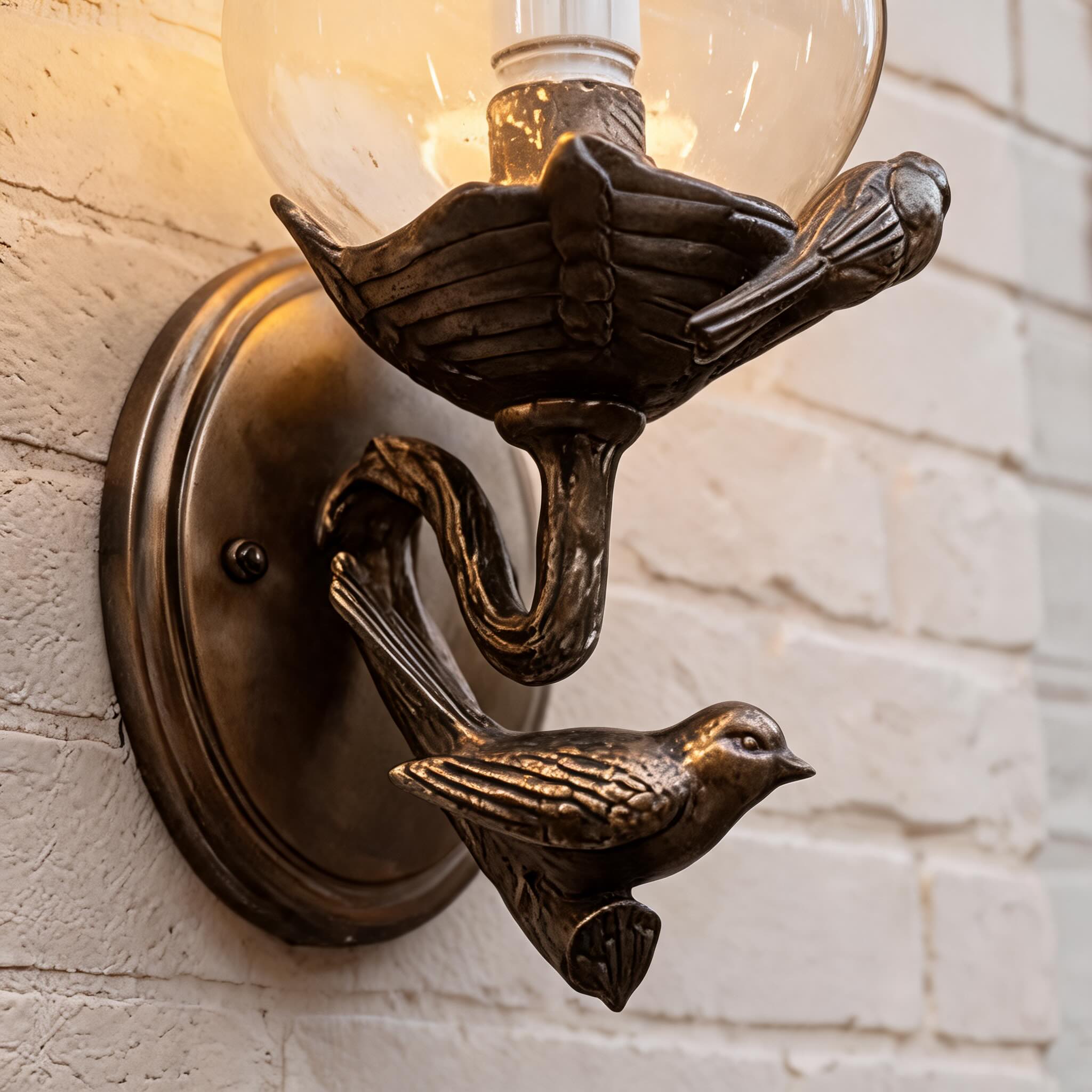 Modern Outdoor Wall Sconce with Carved Glass Shade Aluminum LED Warm White Lighting | ribuella