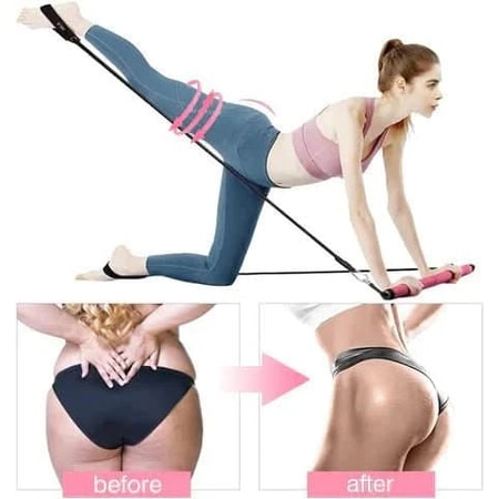 Portable Pilates Bar Kit - Two Piece Design Resistance Bands Foot Straps