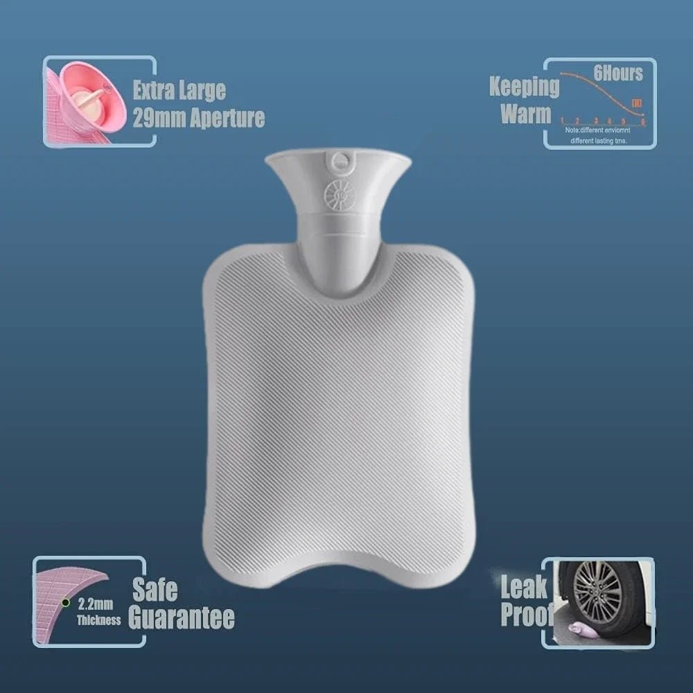 Borsa dell'acqua calda grande da 2 litri - fodera rimovibile in pelliccia sintetica soffice