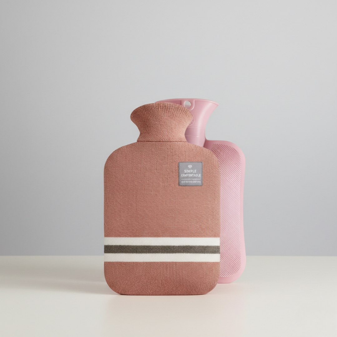 Borsa a maglia rimovibile a righe per borsa dell'acqua calda da 2L - Ritenzione del calore per 8 ore