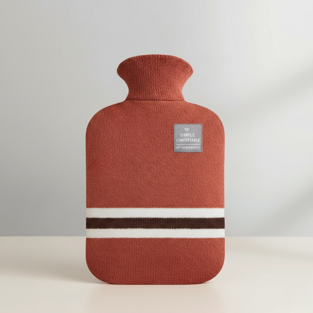Borsa a maglia rimovibile a righe per borsa dell'acqua calda da 2L - Ritenzione del calore per 8 ore