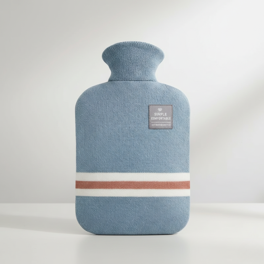 Borsa a maglia rimovibile a righe per borsa dell'acqua calda da 2L - Ritenzione del calore per 8 ore