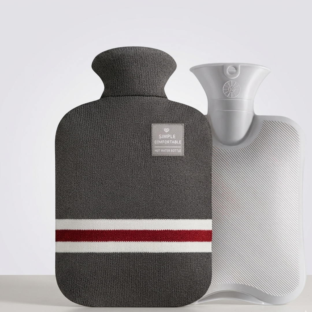 Borsa a maglia rimovibile a righe per borsa dell'acqua calda da 2L - Ritenzione del calore per 8 ore