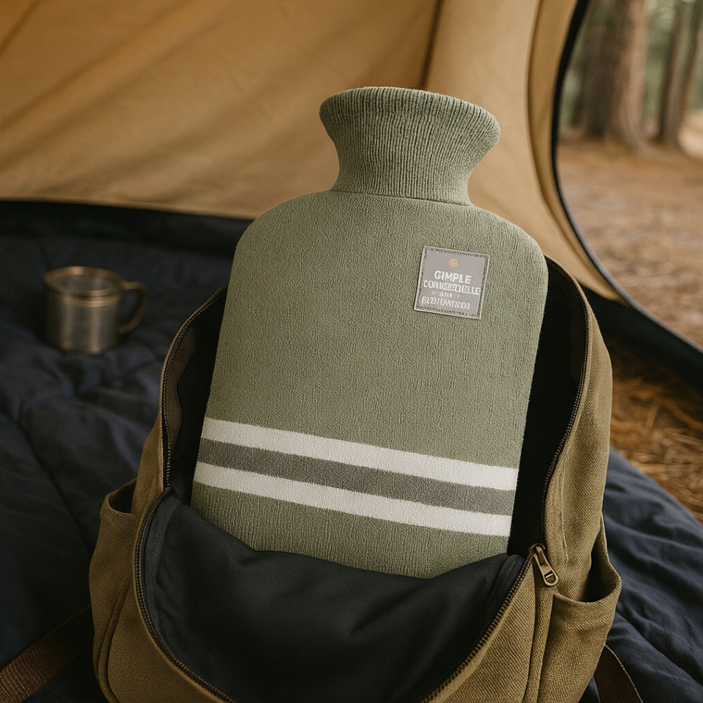 Borsa a maglia rimovibile a righe per borsa dell'acqua calda da 2L - Ritenzione del calore per 8 ore
