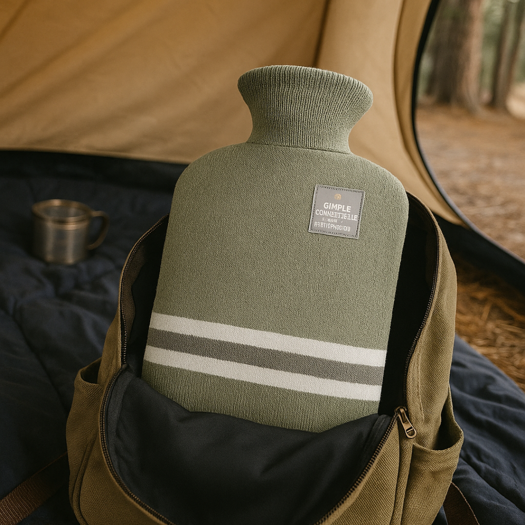 Borsa a maglia rimovibile a righe per borsa dell'acqua calda da 2L - Ritenzione del calore per 8 ore