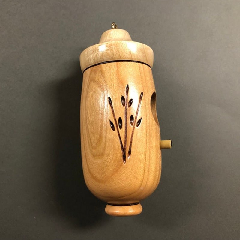 Mini Wooden Hummingbird Nesting Box - Carved Floral Hanging House